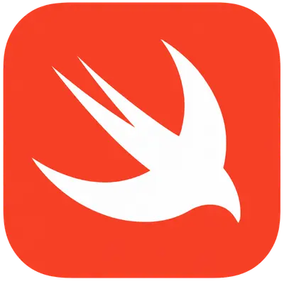 Logo for Swift programming language used in mobile app development.